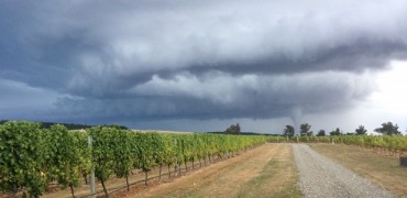 The tornado and associated hail threatens our North Canterbury vineyards